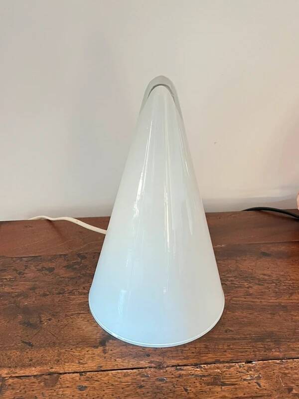 Vintage table lamp SCE opaline glass – Tipi / Iceberg model (1980s modernist)