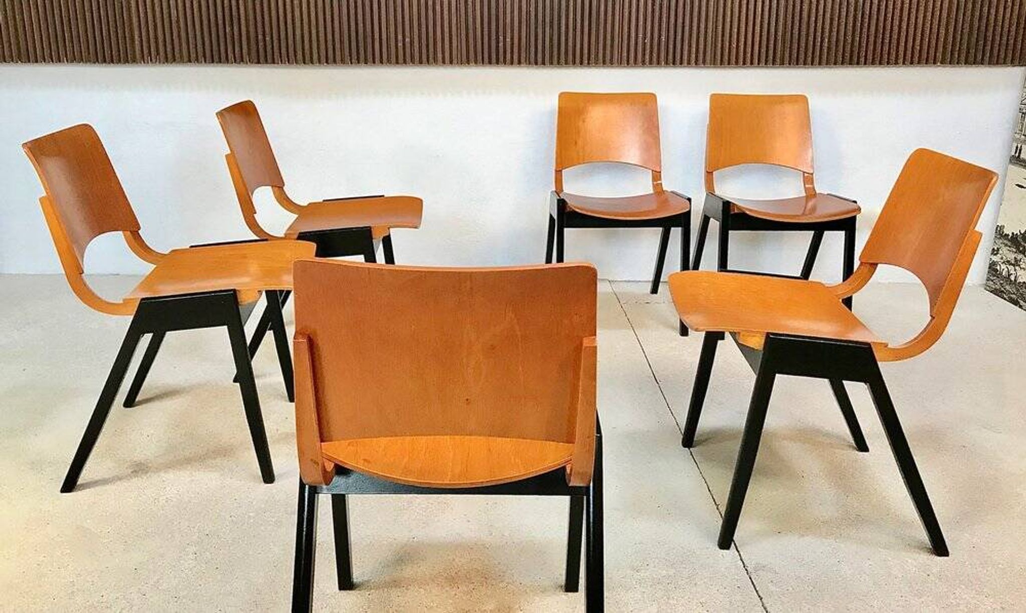 Model P7 Stackable Dining Chairs by Roland Rainer for Pollak, Set of 6