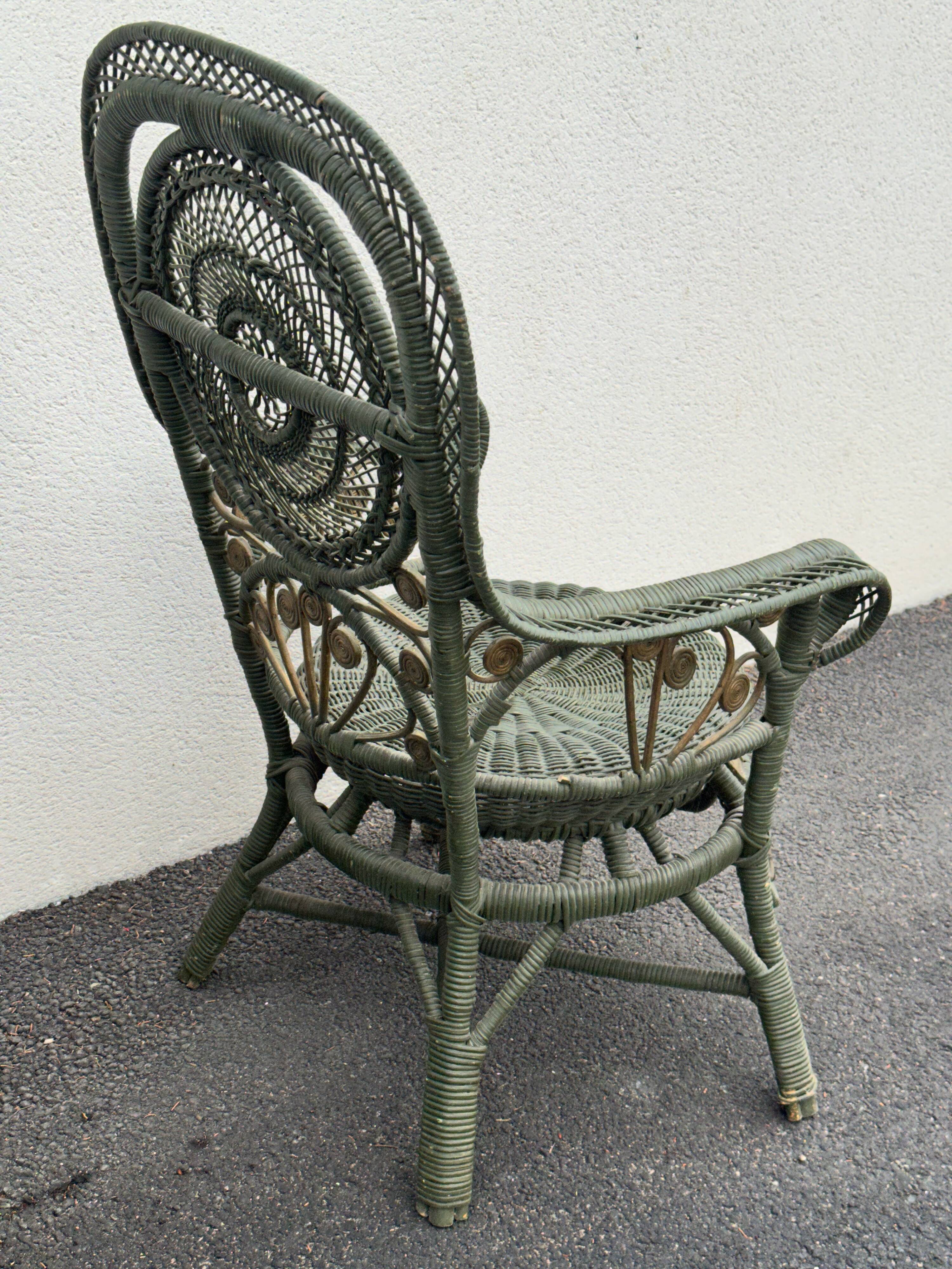 Perret & Vibert pair of ornate rattan armchairs, circa 1890