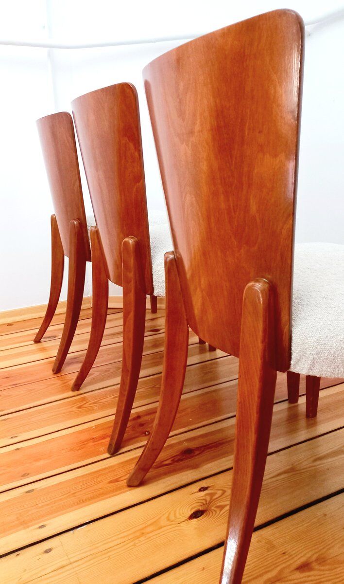 Chairs by J. Halabala for Up Races, Czechoslovakia, 1940s, Set of 4