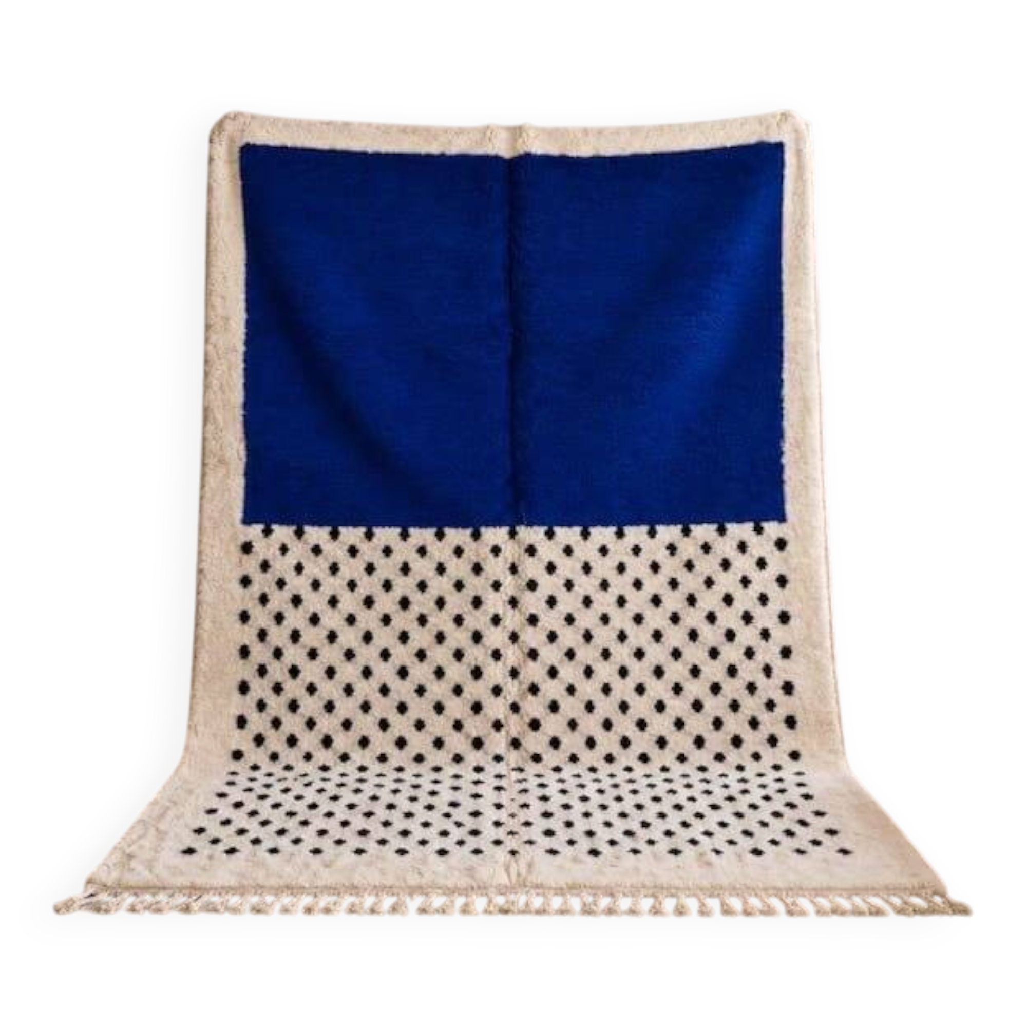 Handmade traditional natural wool rug 2/3 m