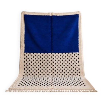Tapis en laine naturelle fait main traditionnelle 2/3 m