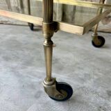 Vintage brass rolling bar cart