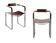 Pair of Wanderlust armchairs with backrest, brown and metal