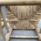 Set of 2 chairs in raw wood and straw from the 50s