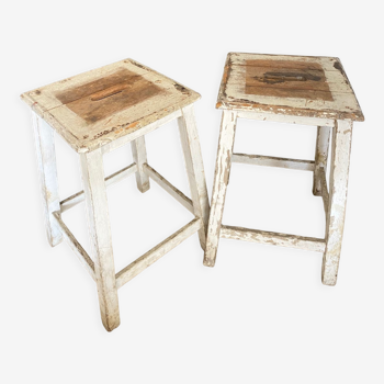 Anciens tabourets de peintre en bois