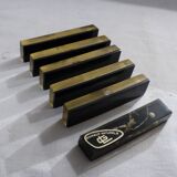 6 vintage knife holders, resin inclusion, shells.