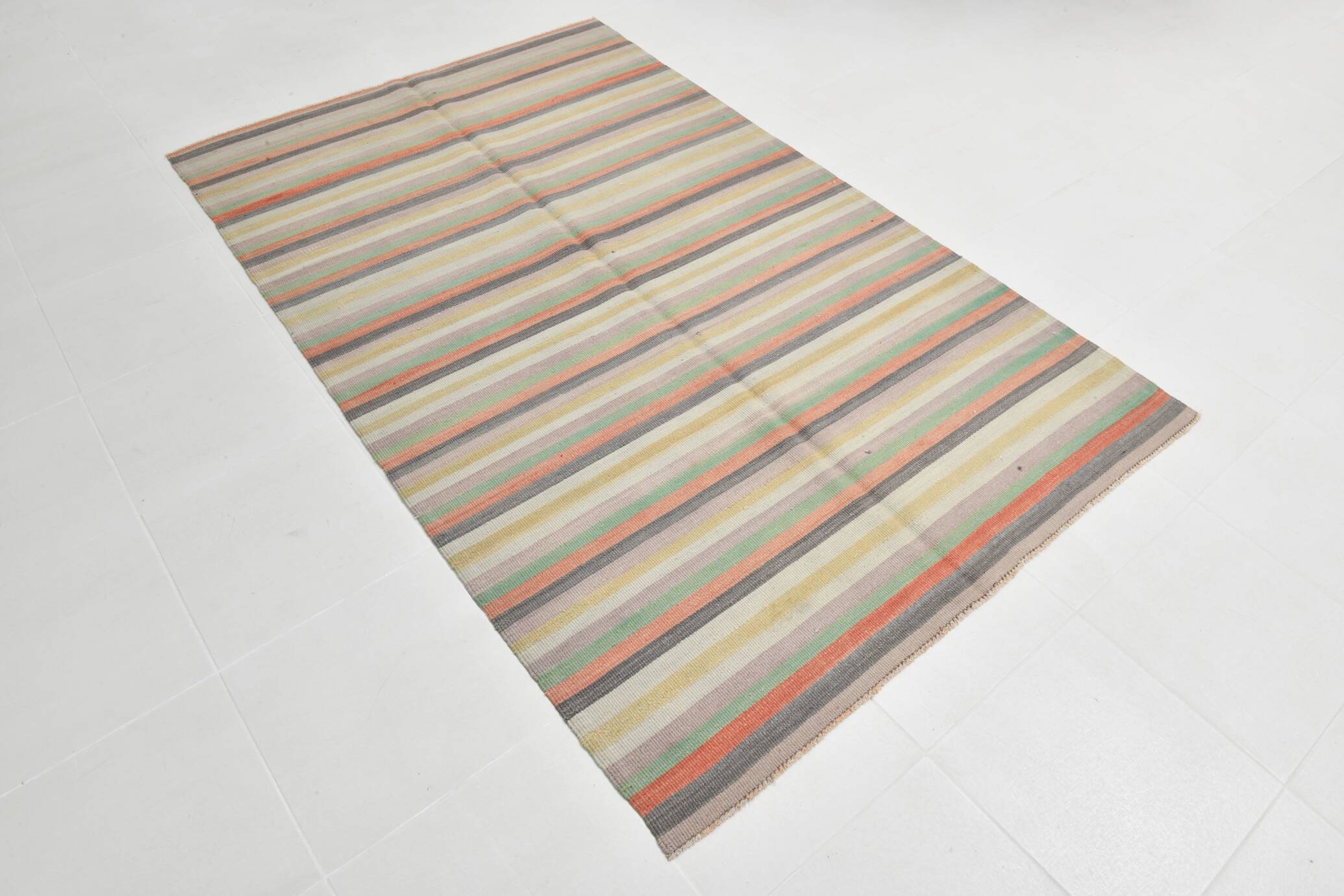 Turkish Soft Pastel Handmade Wool Kilim Rug, 167x298Cm