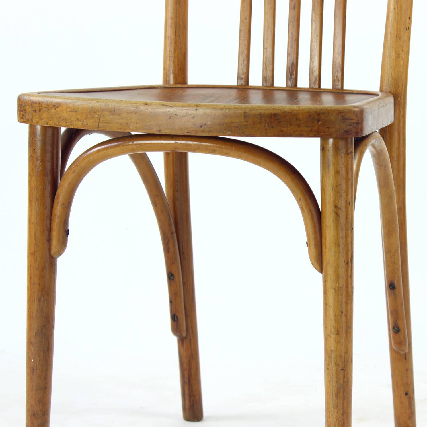 Vintage Thonet Bentwood Oak Chair With Original Label, Czechoslovakia, 1920