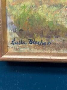 Original Swedish Oil on Canvas – “Landscape” by Lalla Blecher – Signed – Vintage & Framed