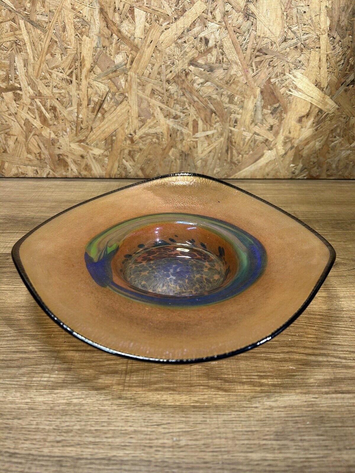 Cup, iridescent glassware, signature