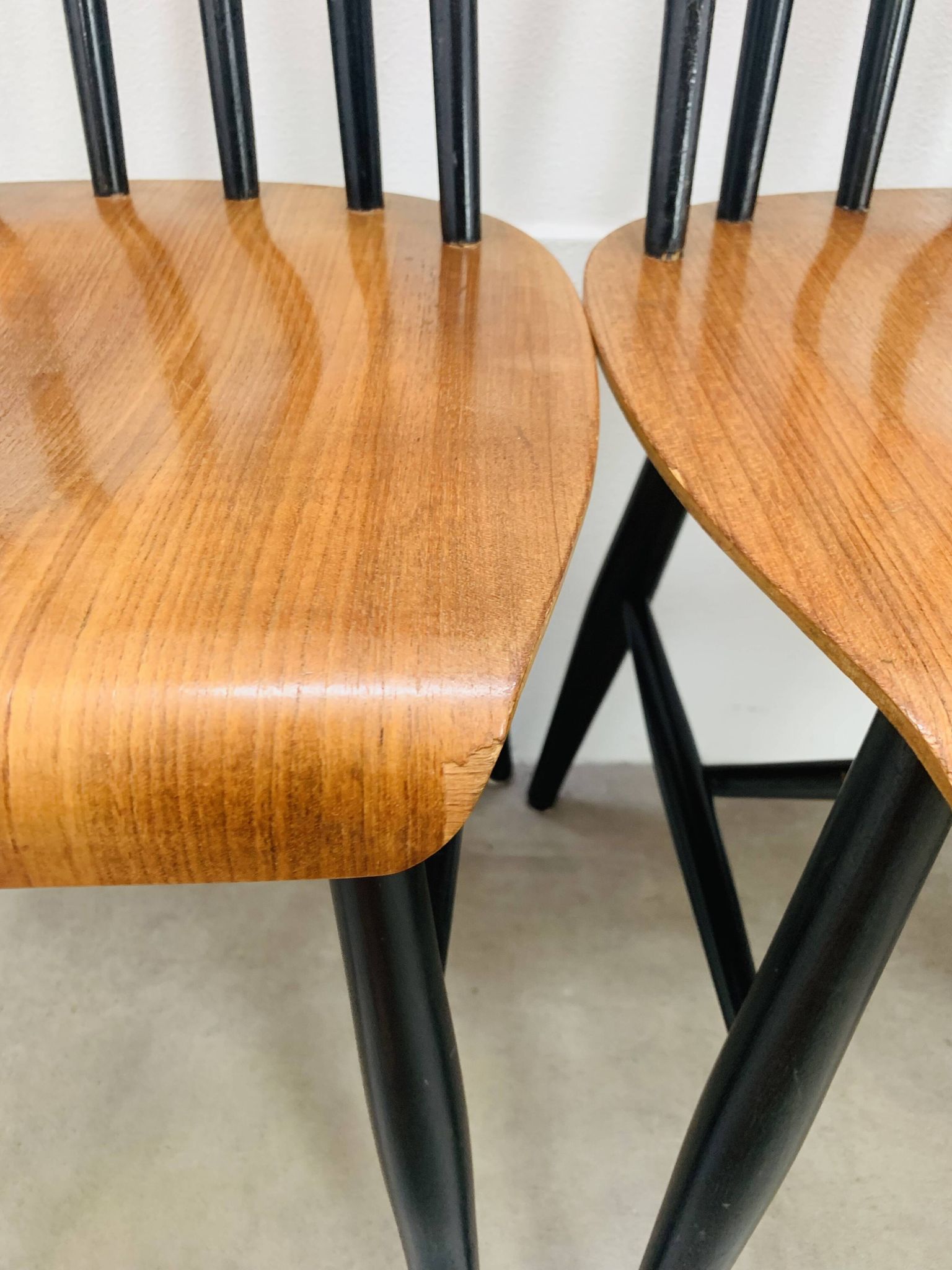 6 chaises Fanett par Ilmari Tapiovaara, scandinave, années 60