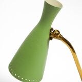 Pair of beautiful green Mid Century Modern Diabolo crow's foot table lamps