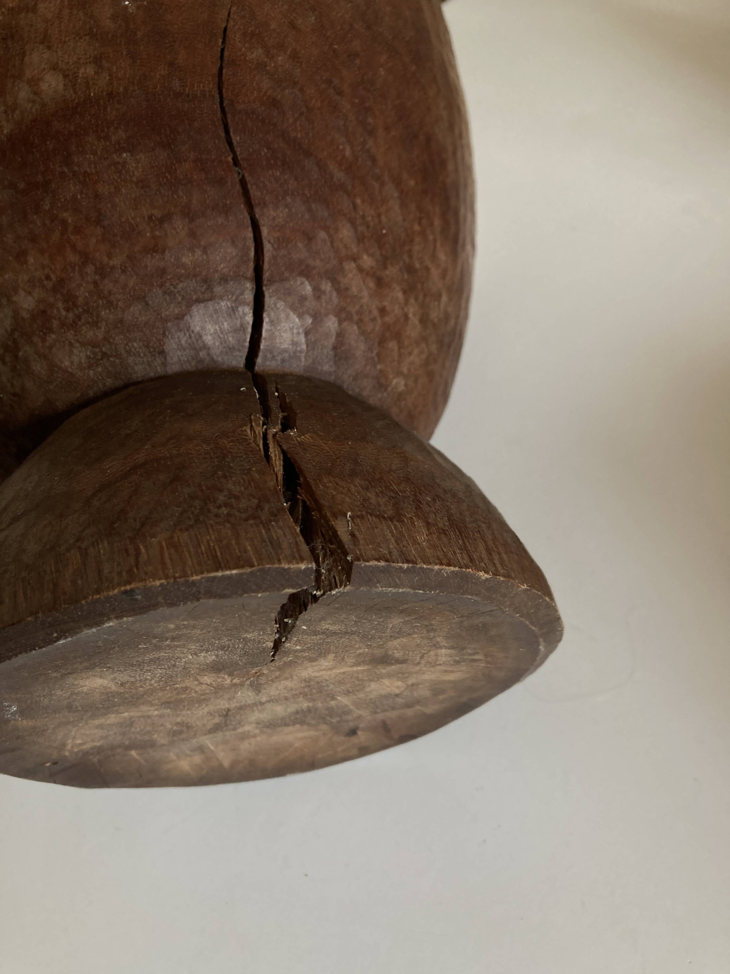 Midcentury Cubist XXXL Cup in West African Monoxyl Wood