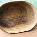 Free-form salad bowl in olive wood