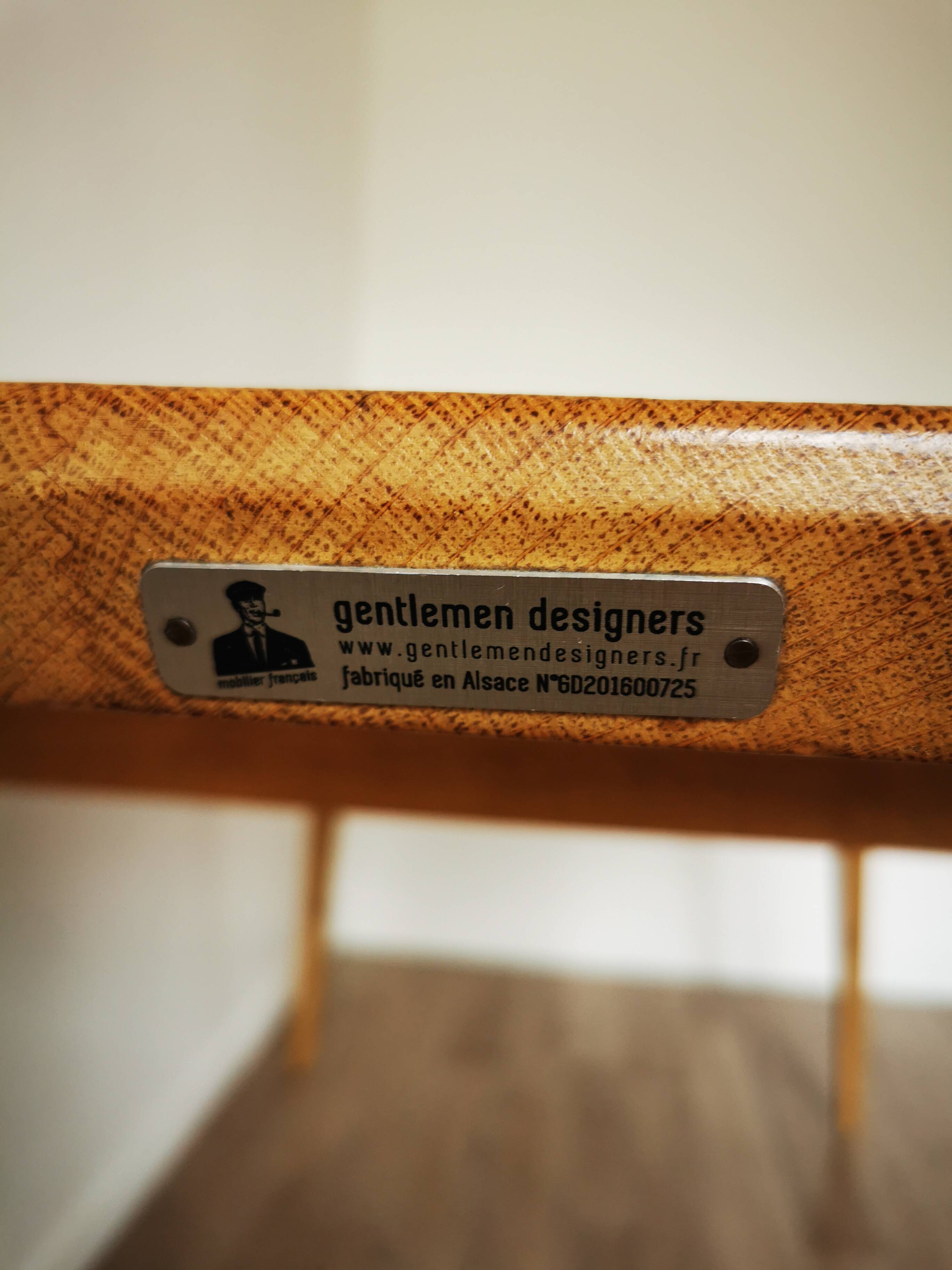 Numbered solid oak table designer