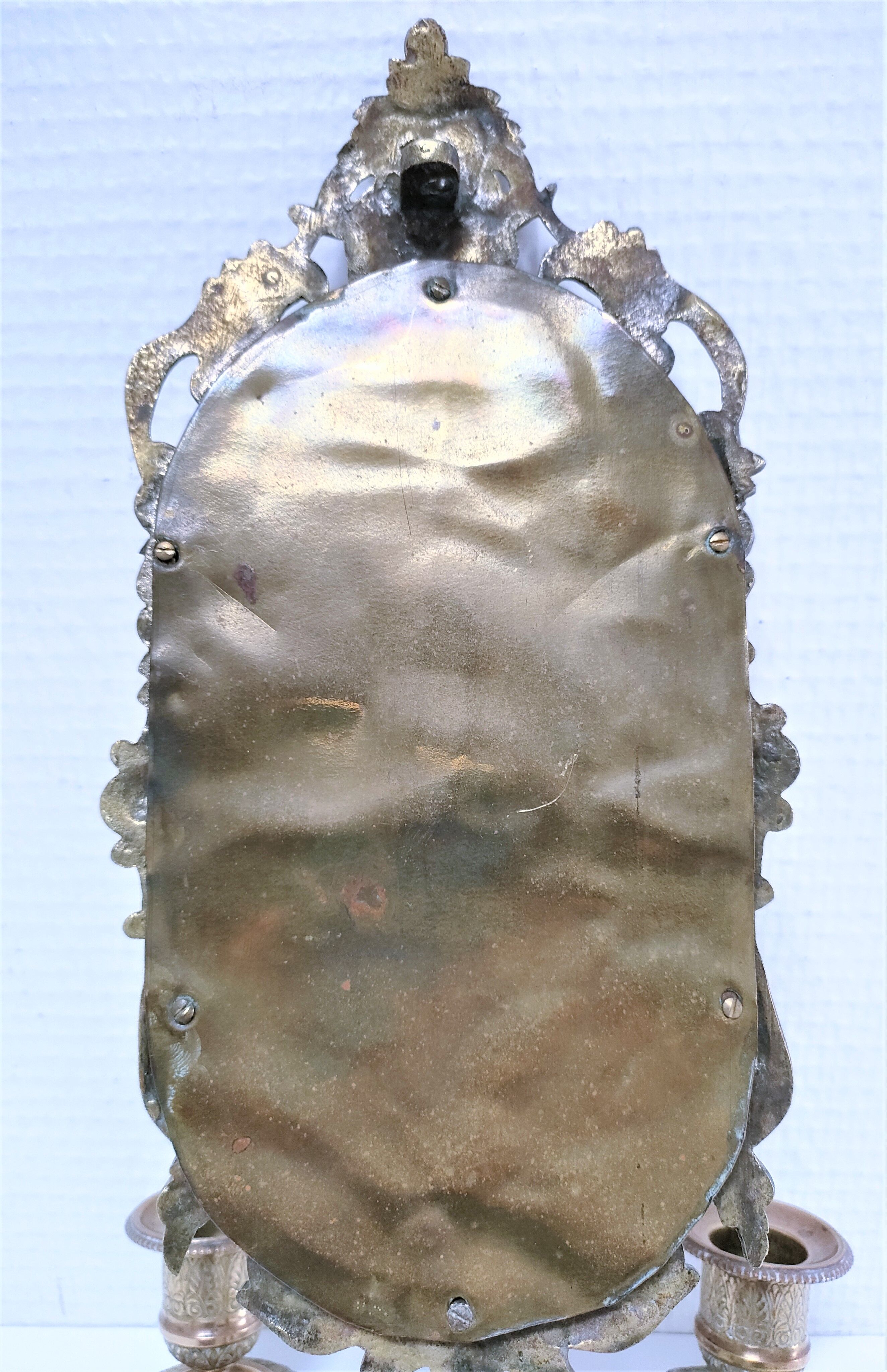 Patinated bronze chandelier mirror early twentieth century