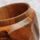 Tobacco pot face carved wood