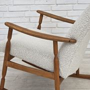 1970s, Scandinavian design, high-backed rocking chair, reupholstered.