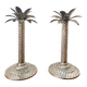 Vintage silver-plated palm candlesticks