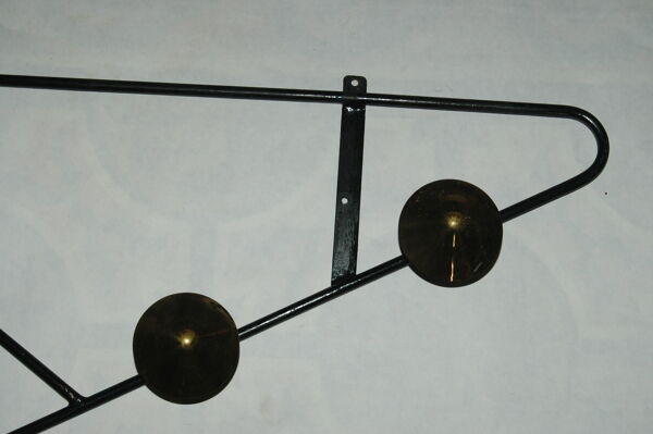 Porte manteau fer forgé et laiton design 60's
