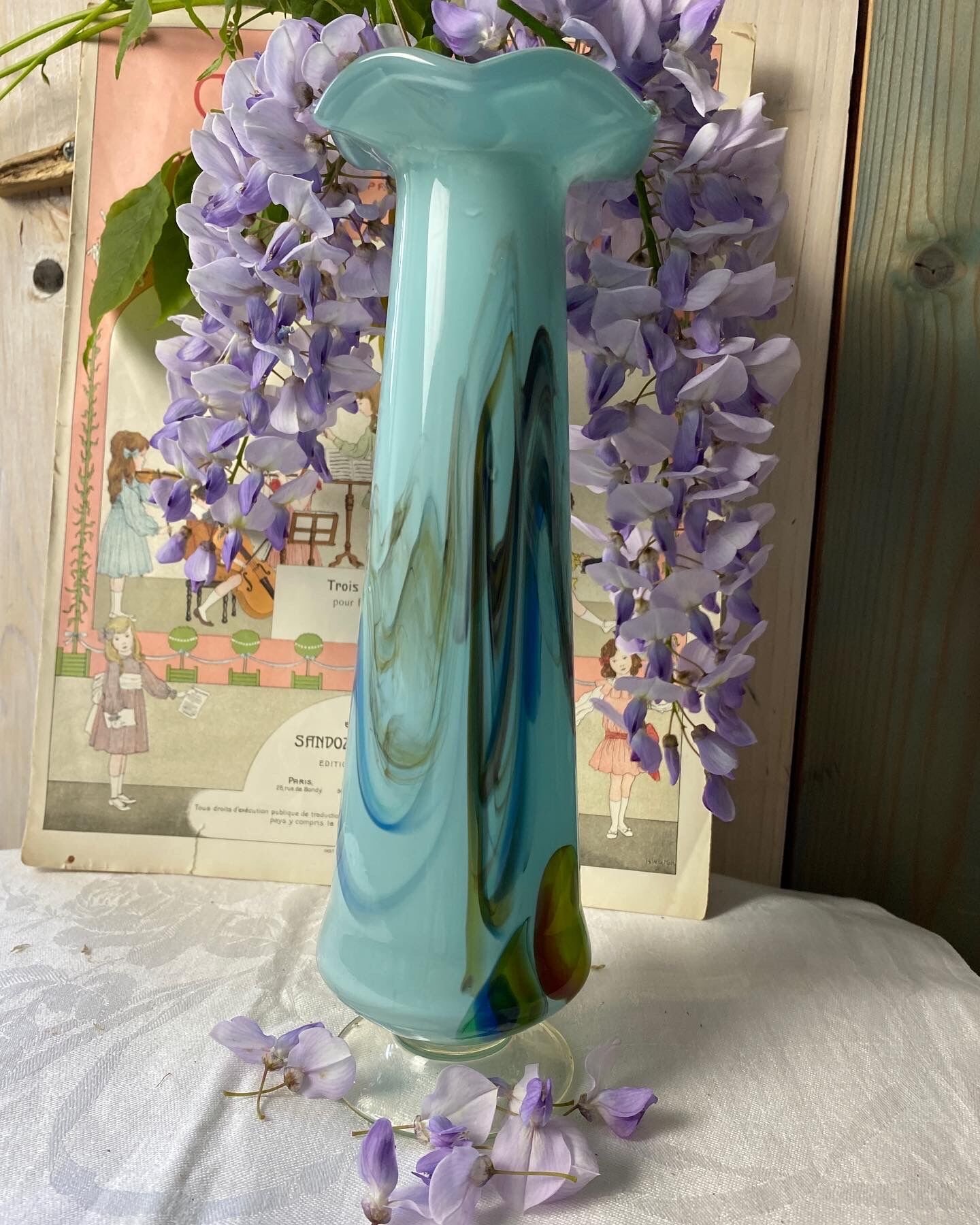 Blue opaline vase