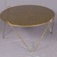 Circular coffee table in gilded eglomisé glass and brass, Italy 1960s.