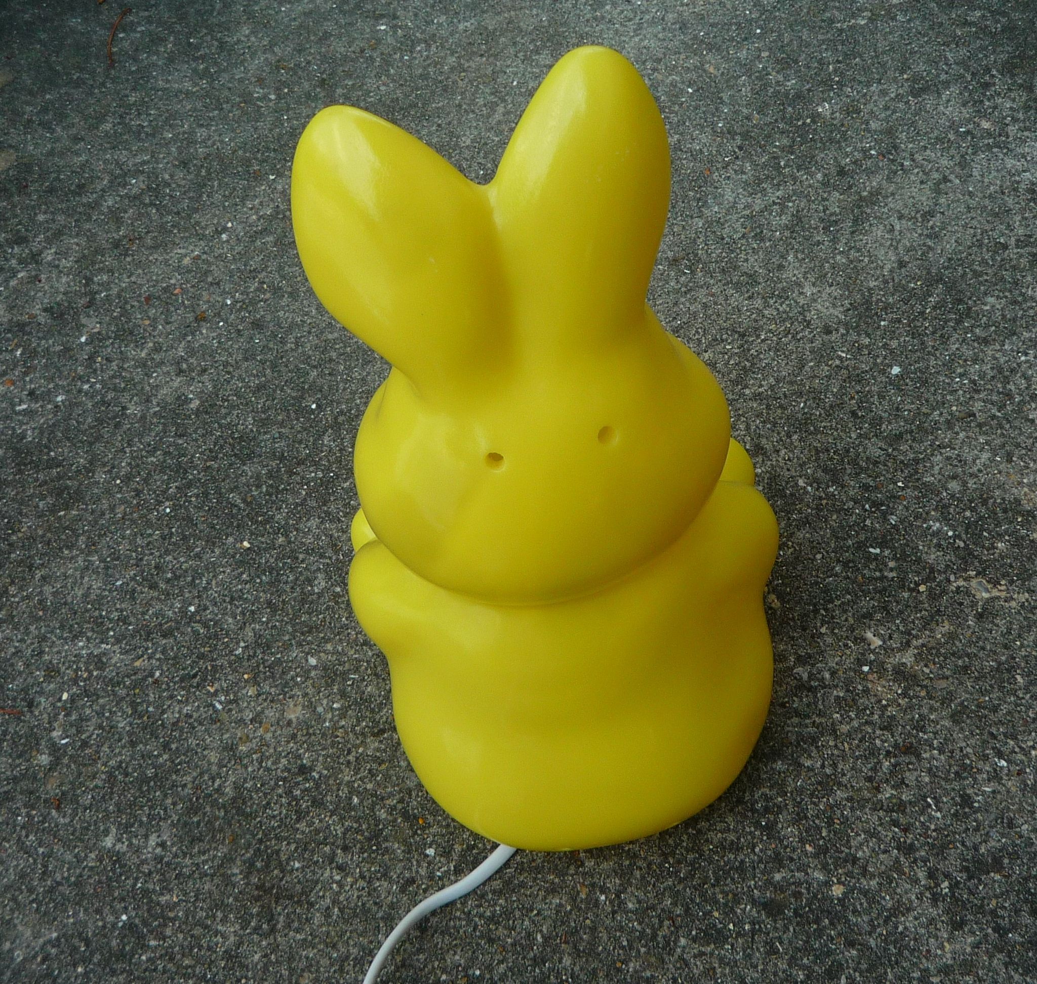 Yellow rabbit table lamp, vintage design 1980s