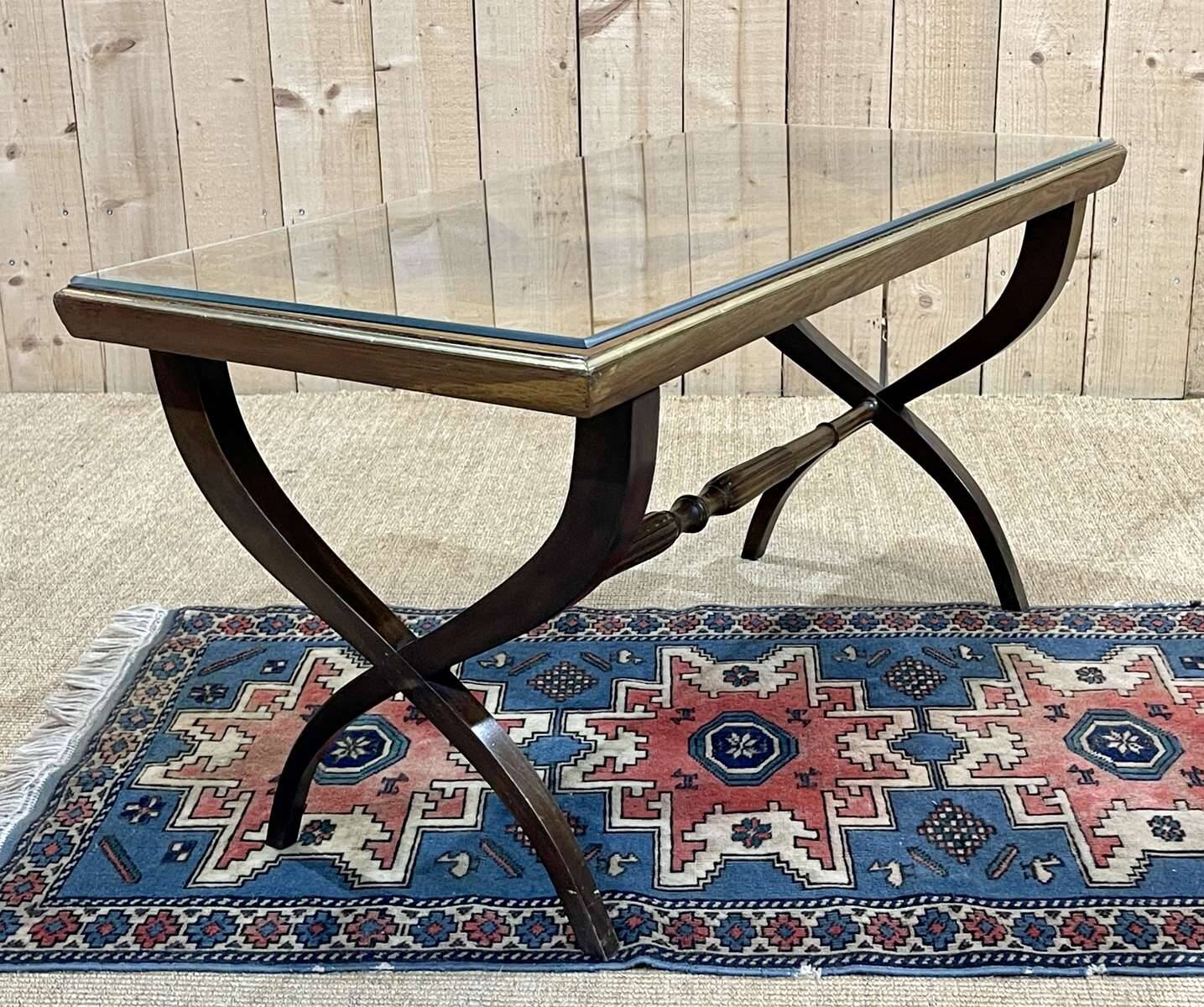 English marquetry coffee table, 1950s
