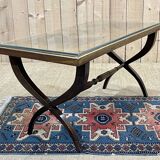 Table basse anglaise en marqueterie, années 50