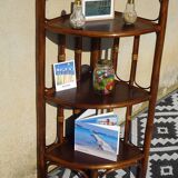 Rattan and bamboo bedside tables, both.