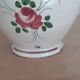 Pied de lampe en faience motif fleuri