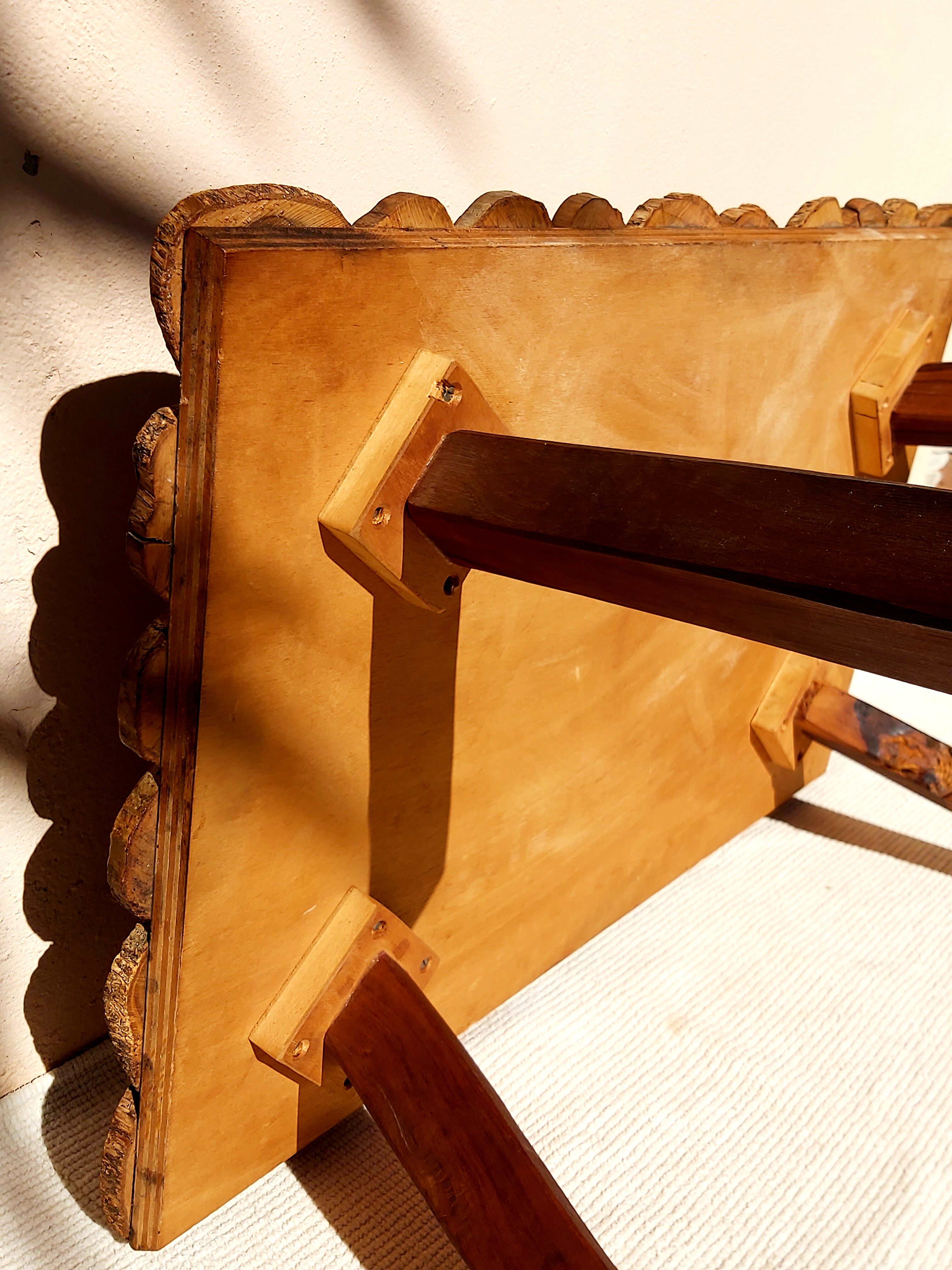 Vintage coffee table olive wood