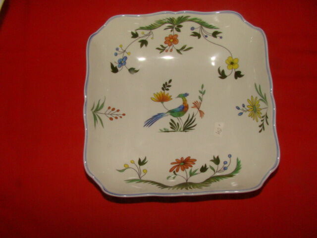 square plate in earthenware from "Gien" from the 1970s