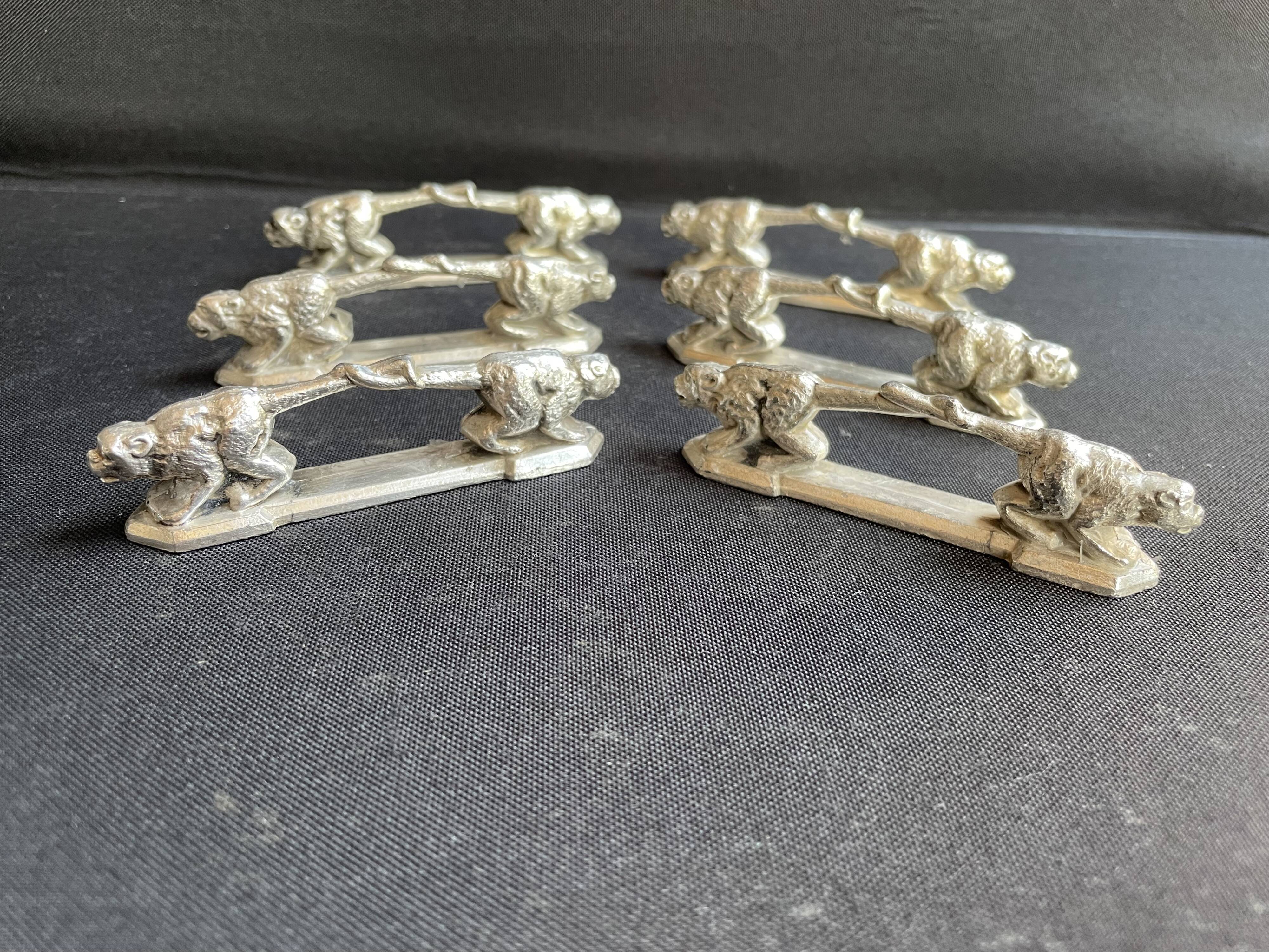 6 zoomorphic knife holders - Orfèvrerie REX