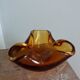 Murano style amber glass ashtray