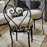 Chaises vintage en fer forgé