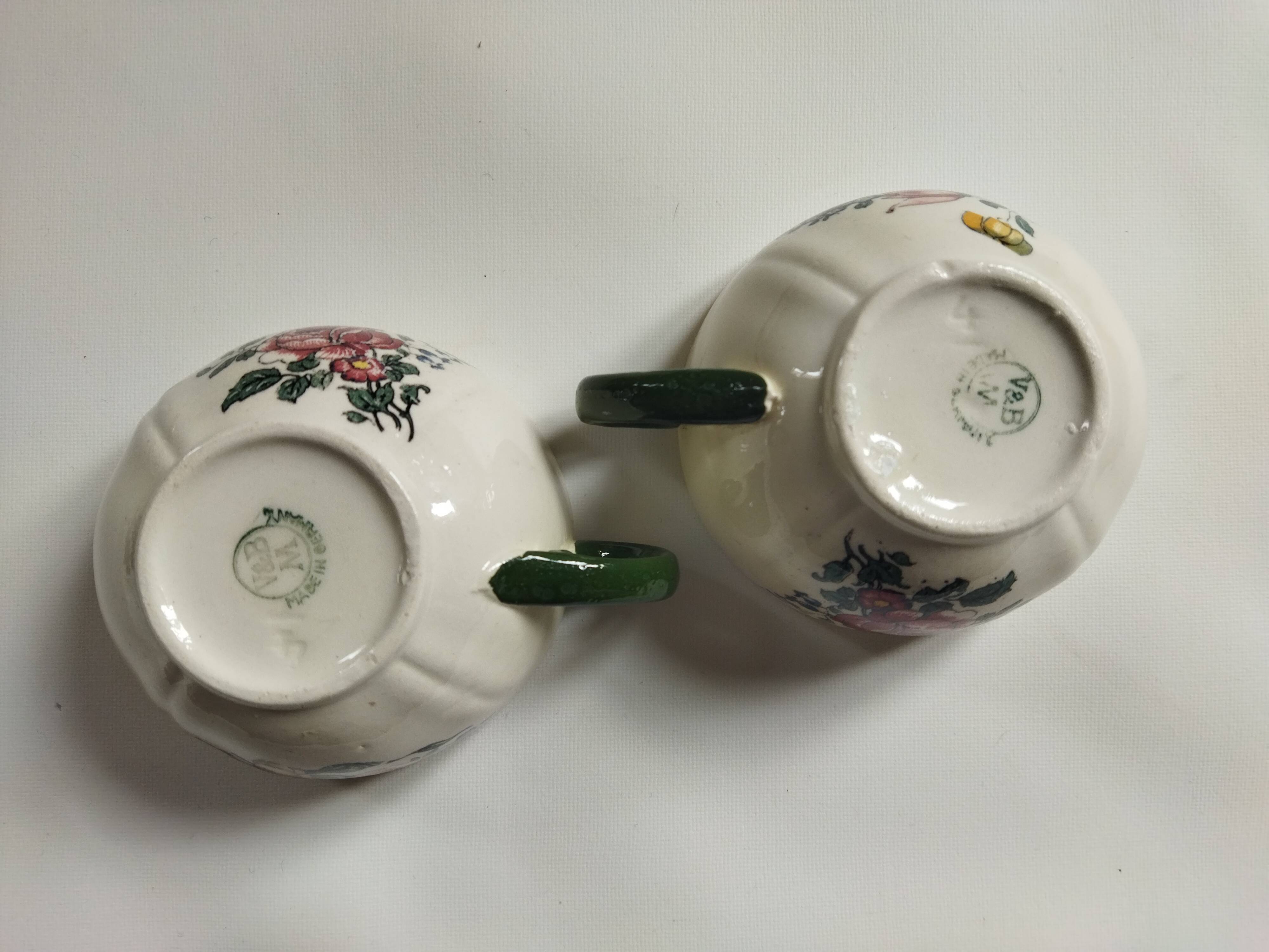 Old earthenware cups Villeroy & Boch 1562 Old Strasbourg