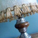 Metal and wood bedside lamp