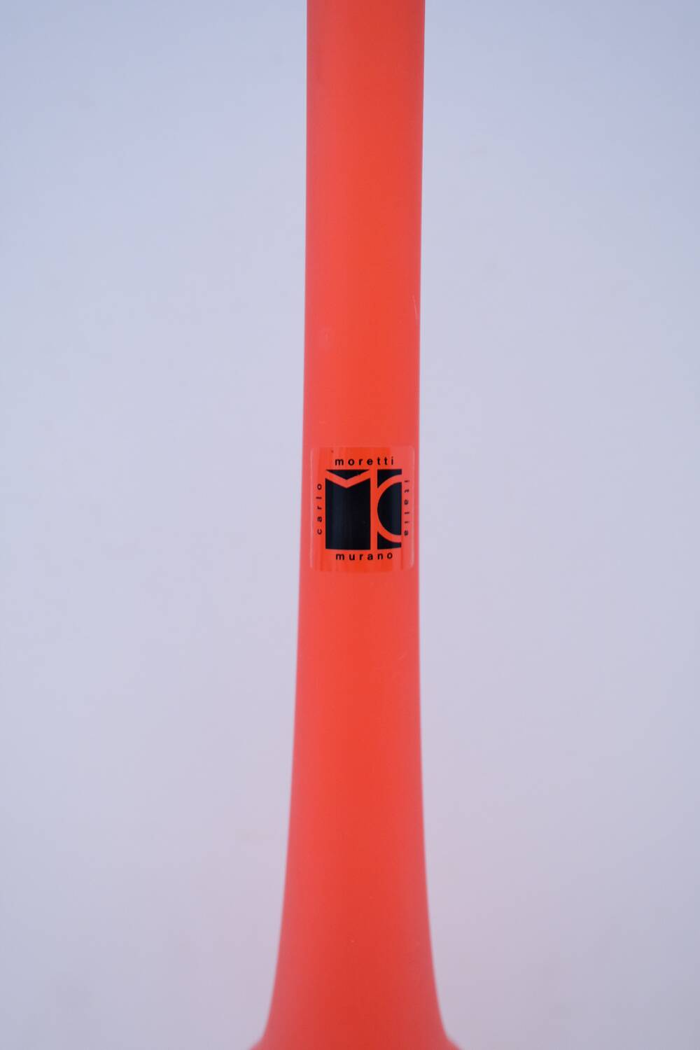 Soliflore vase by Carlo MORETTI in orange glass, Italy 1980