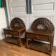 Pair of rattan bedside tables