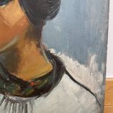 Portrait d’une femme à l’huile sur panneau