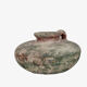 Aged patina rustic vase green