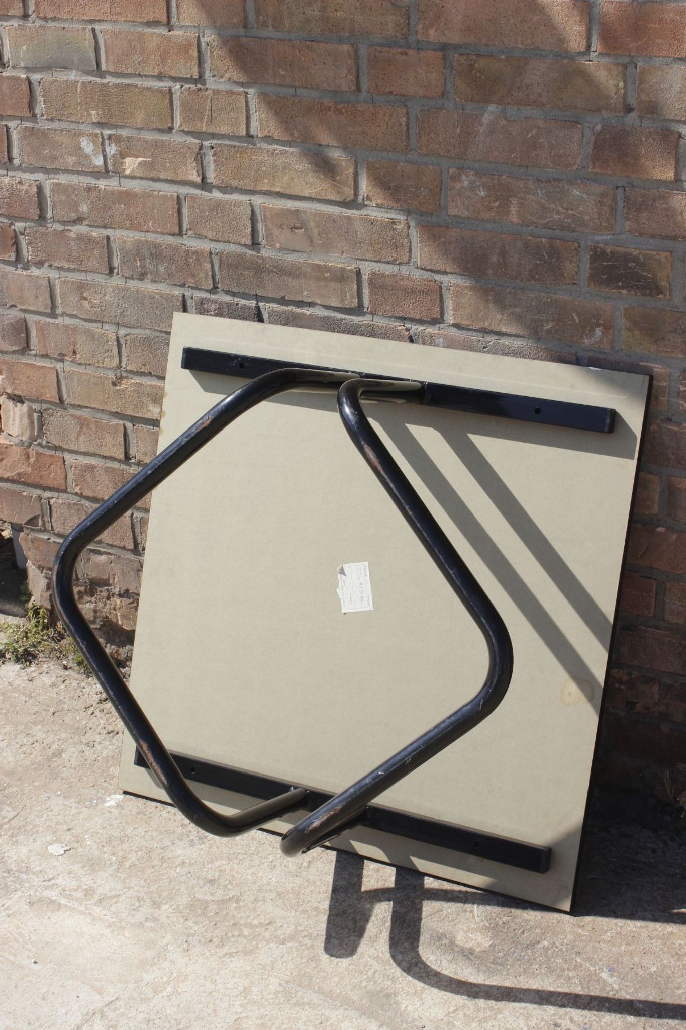Vintage coffee table in steel and black melamine by Airborne, france, 1990s