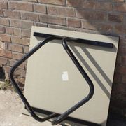Vintage coffee table in steel and black melamine by Airborne, france, 1990s