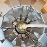 Ceiling lamp in aluminum slats 70s