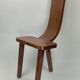 Brutalist low tripod milking stool or side chair Spain ca 1950s