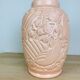 Art deco vase St Clément pigeon model, pink ceramic