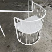 Vintage70's, Emu table in metal and glass, chairs swivelling under the table