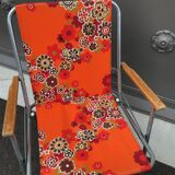 Vintage camping chair flowery canvas